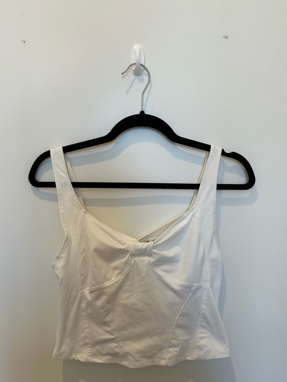 Free People Movement White Twist-Front Cropped Tank Top